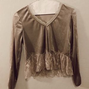 Velvet and lace top